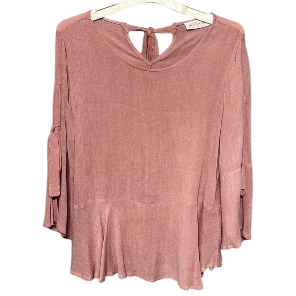 The Line of Style Mauve Gauzy Lightweight Blouse Women’s Small Petite Quarter